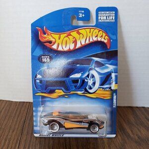 Hot Wheels 2001 Flashfire Black and Orange W/ Chrome Lace Wheels #165